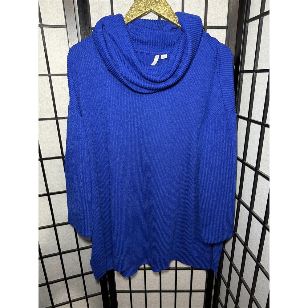 Cato Blue Long Sweater Womens 18/20W 2X Longsleeve Pullover Turtleneck Ribbed